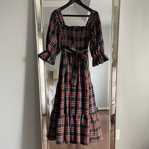 Red Dress Boutique Plaid Midi 3/4 Sleeve Dress